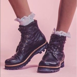 New black genuine leather ankle boots